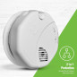 First Alert SMCO100 Battery-Operated Smoke & Carbon Monoxide Alarm with Test & Silence Button, White, 1-Pack