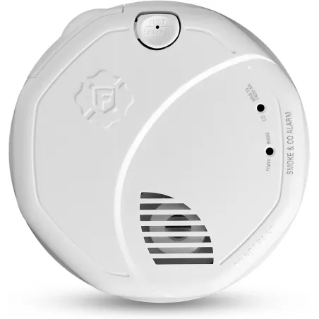 Détecteur combiné fumée et monoxyde de carbone First Alert SMCO100, batterie, bouton test/silence, blanc