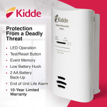 Kidde Carbon Monoxide Detector - Plug-In with Battery Backup & Test-Hush