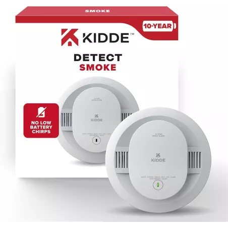 Détecteur de fumée Kidde 10 ans avec voyant LED et batterie