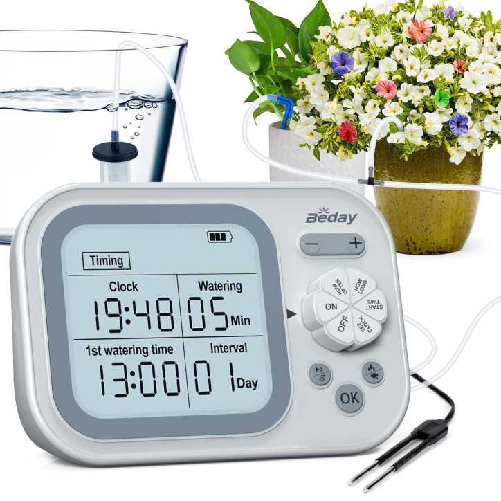 Automatic Indoor Plant Waterer for 15 Pots, Programmable Drip Irrigation with Smart Humidity Sensor