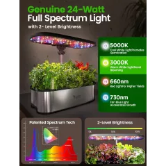 LetPot LPH-SE Kit Hydroponique 12 Pods, Jardin Intérieur Intelligent avec LED 24W, WiFi & Minuterie