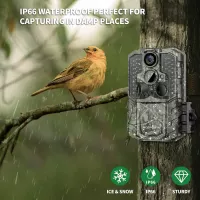 Caméra de Surveillance WOSPORTS 48MP 4K Vision Nocturne IP66 0.2s Déclencheur 120° Grand Angle