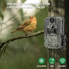 Caméra de Surveillance WOSPORTS 48MP 4K Vision Nocturne IP66 0.2s Déclencheur 120° Grand Angle