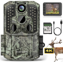 WOSPORTS 48MP 4K Trail Camera with Night Vision & IP66 Waterproof