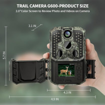 WOSPORTS 48MP 4K Trail Camera with Night Vision & IP66 Waterproof