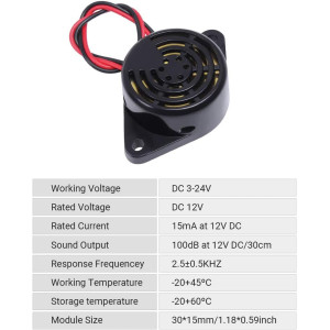 2 PCS 12V Piezo Buzzer 100dB Alarm for Motorcycle Car Golf Cart