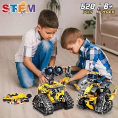 HOGOKIDS Robot Construction 5-en-1 Télécommandé & APP Contrôlé - Jouet STEM 520 pcs pour Enfants 6-12+ ans