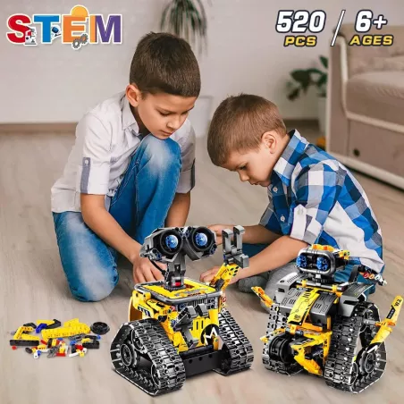 HOGOKIDS Robot Construction 5-en-1 Télécommandé & APP Contrôlé - Jouet STEM 520 pcs pour Enfants 6-12+ ans