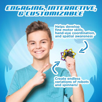 Stomp Rocket Robo Spinner 4-Pack – Transformable Fidget Toy & STEM Gift