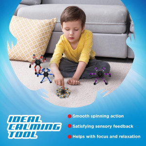 Stomp Rocket Robo Spinner 4-Pack – Transformable Fidget Toy & STEM Gift