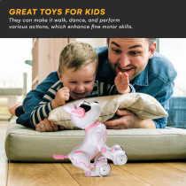 Chien Robot Rose Télécommandé - Jouet Interactif Enfants