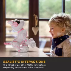 Chien Robot Rose Télécommandé - Jouet Interactif Enfants