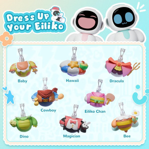 ENERGIZE LAB Eiliko Aquamarine – Tiny AI Charm Robot Pendant Toy