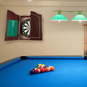 Trademark Poker Dart Board Cabinet Set with 18 Board & 6 Steel Darts