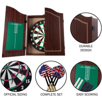 Trademark Poker Dart Board Cabinet Set with 18 Board & 6 Steel Darts