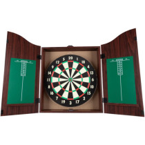 Trademark Poker Dart Board Cabinet Set with 18 Board & 6 Steel Darts