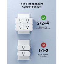 Govee Dual Smart Plug 4-Pack, WiFi & Bluetooth, Alexa & Google Ready