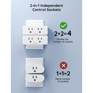 Govee Dual Smart Plug 4-Pack, WiFi & Bluetooth, Alexa & Google Ready