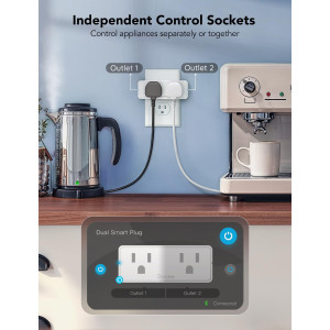 Govee Dual Smart Plug 4-Pack, WiFi & Bluetooth, Alexa & Google Ready