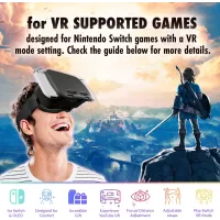 Casque VR Orzly pour Nintendo Switch & OLED avec Lentille Ajustable - Édition Cadeau Noire