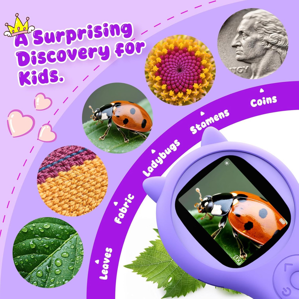 Microscope Pliable Enfant - Kit Science STEM Cadeau Fille 5-12 ans