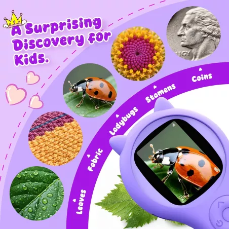 Microscope Pliable Enfant - Kit Science STEM Cadeau Fille 5-12 ans