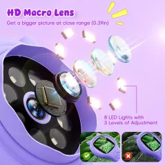 Microscope Pliable Enfant - Kit Science STEM Cadeau Fille 5-12 ans