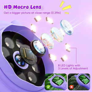 Microscope Pliable Enfant - Kit Science STEM Cadeau Fille 5-12 ans