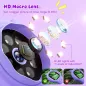 Microscope Portable Mini pour Enfants - Jouet Éducatif STEM Cadeau Anniversaire Noël Filles 5-12 Ans (Violet)
