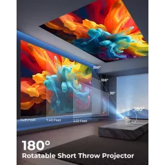 Mini Projecteur CLOKOWE WiFi Bluetooth, 1080P, Rotation 180°