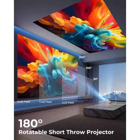 Mini Projecteur CLOKOWE WiFi Bluetooth, 1080P, Rotation 180°