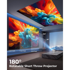Mini Projecteur CLOKOWE WiFi Bluetooth, 1080P, Rotation 180°