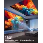 Mini Projecteur CLOKOWE WiFi Bluetooth, Apps Intégrées, Rotatif 180°, Auto Keystone, 1080P, HDMI/USB Compatible