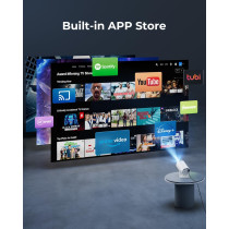 CLOKOWE Mini Projector WiFi Bluetooth 1080P Smart Portable w/ Auto Keystone