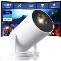 CLOKOWE Mini Projector WiFi Bluetooth 1080P Smart Portable w/ Auto Keystone