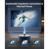 CLOKOWE Mini Projector WiFi Bluetooth 1080P Smart Portable w/ Auto Keystone