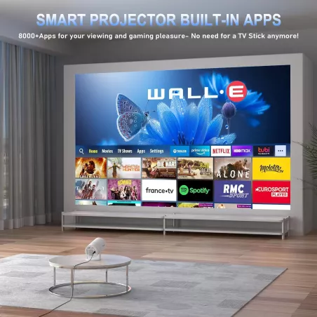 Mini Projecteur Portable 4K WiFi BT 5.2 Full HD 180° Rotatif