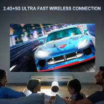 Mini Portable 4K Projector with WiFi 6, BT 5.2, Auto Keystone & Rotation