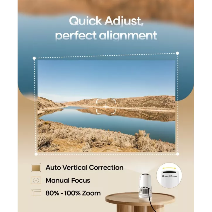 Magcubic 2025 HY300PRO Mini Projecteur 4K Portable WiFi Bluetooth Auto Keystone Rotation 180° Android 14