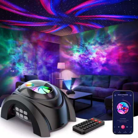 Projecteur Galaxy Rossetta avec Bluetooth, Lumière Nuit & Minuteur