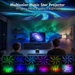 Projecteur Galaxy Rossetta avec Bluetooth, Lumière Nuit & Minuteur