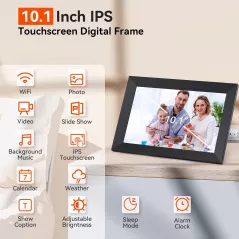 Cadre Photo Numérique 10.1 WiFi HD IPS Tactile Noir