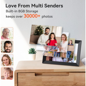 Cadre Photo Numérique 10.1 WiFi HD IPS Tactile Noir