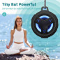 EBODA Bluetooth Shower Speaker - IP67 Waterproof, Floating, LED Light, 2000mAh, True Wireless Stereo - Black