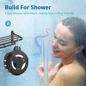 EBODA Waterproof Bluetooth Shower Speaker with LED Light & True Wireless