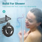 EBODA Bluetooth Shower Speaker - IP67 Waterproof, Floating, LED Light, 2000mAh, True Wireless Stereo - Black