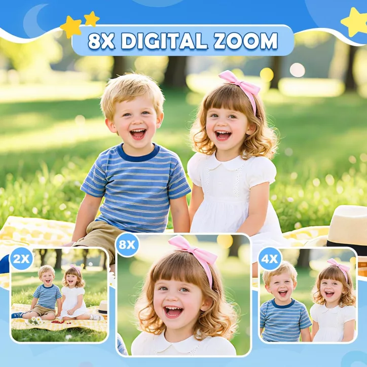Caméra Enfant HD Desuccus avec Carte 32GB - Jouet Noël Anniversaire Garçons Filles 3-9 ans (Bleu)