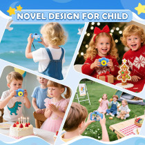 Caméra Enfants HD Cadeau Noël Anniversaire 3-9 Ans Bleu