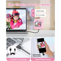 Appareil Photo Instantané Enfants 48MP Cadeau Anniversaire Noël